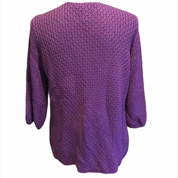 Sweaterworks Button Up Knit Sweater Purple, Medium - Picture 2 of 6